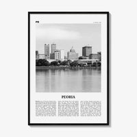Peoria Print Black and White Illinois, Peoria Wall Art, Peoria Poster, Peoria Photo, Peoria Map, USA, United States