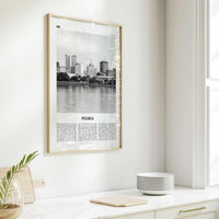 Peoria Print Black and White Illinois, Peoria Wall Art, Peoria Poster, Peoria Photo, Peoria Map, USA, United States