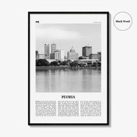 Peoria Print Black and White Illinois, Peoria Wall Art, Peoria Poster, Peoria Photo, Peoria Map, USA, United States