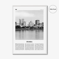 Peoria Print Black and White Illinois, Peoria Wall Art, Peoria Poster, Peoria Photo, Peoria Map, USA, United States