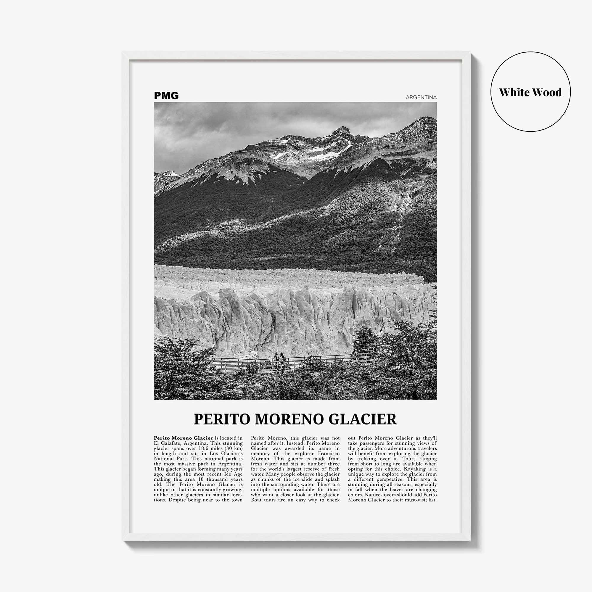 Perito Moreno Glacier Print Black and White, Perito Moreno Wall Art, Perito Moreno Poster, Perito Moreno Photo, Perito Moreno Wall Décor