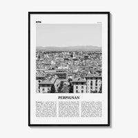 Perpignan Print Black and White, Perpignan Wall Art, Perpignan Poster, Perpignan Photo, Perpignan Wall Décor, Perpignan Map, France