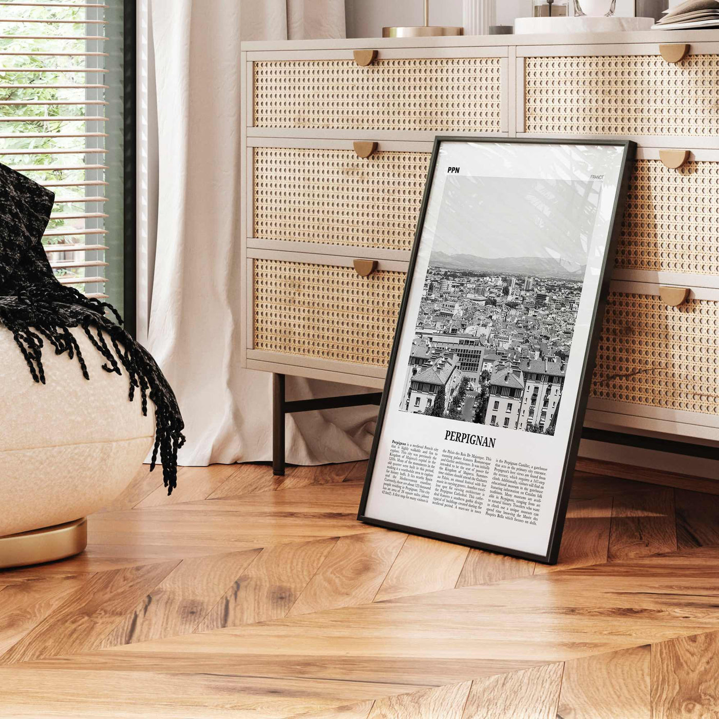 Perpignan Print Black and White, Perpignan Wall Art, Perpignan Poster, Perpignan Photo, Perpignan Wall Décor, Perpignan Map, France