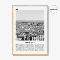 Perpignan Print Black and White, Perpignan Wall Art, Perpignan Poster, Perpignan Photo, Perpignan Wall Décor, Perpignan Map, France