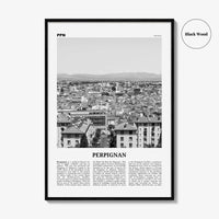 Perpignan Print Black and White, Perpignan Wall Art, Perpignan Poster, Perpignan Photo, Perpignan Wall Décor, Perpignan Map, France