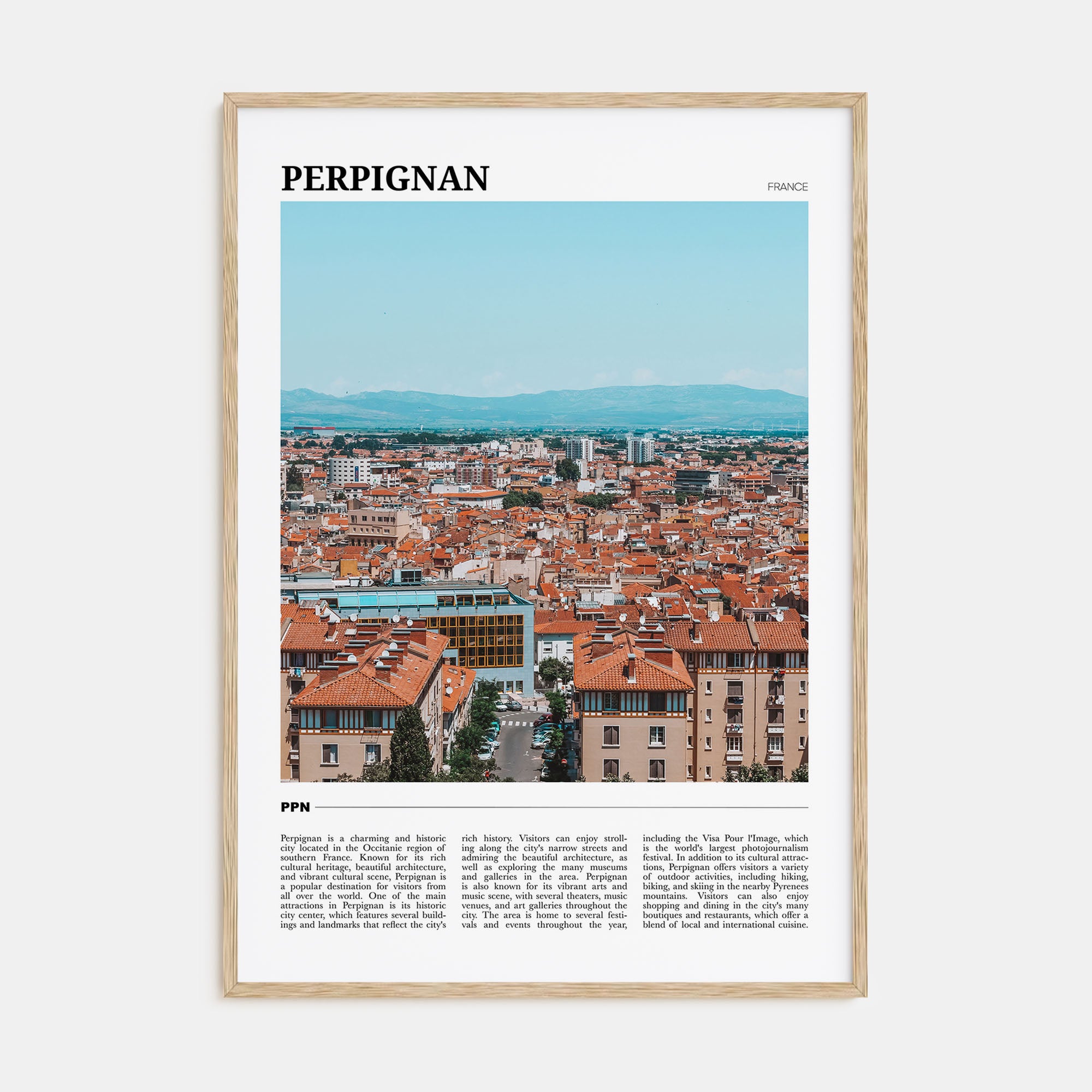 Perpignan Travel Color Poster
