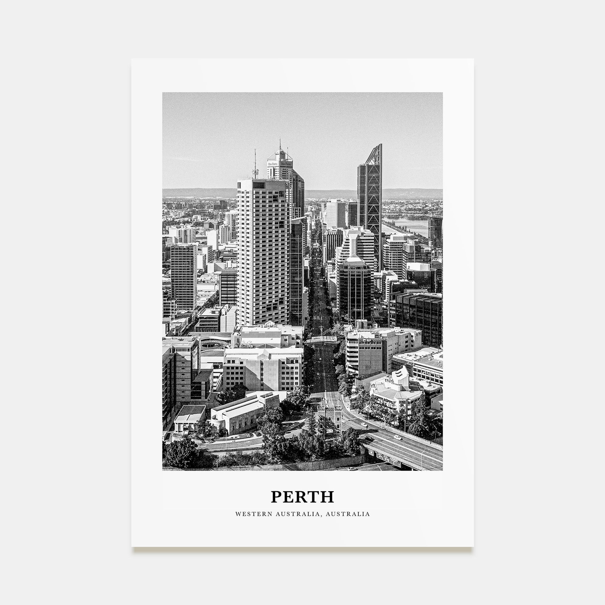 Perth Portrait B&W Poster