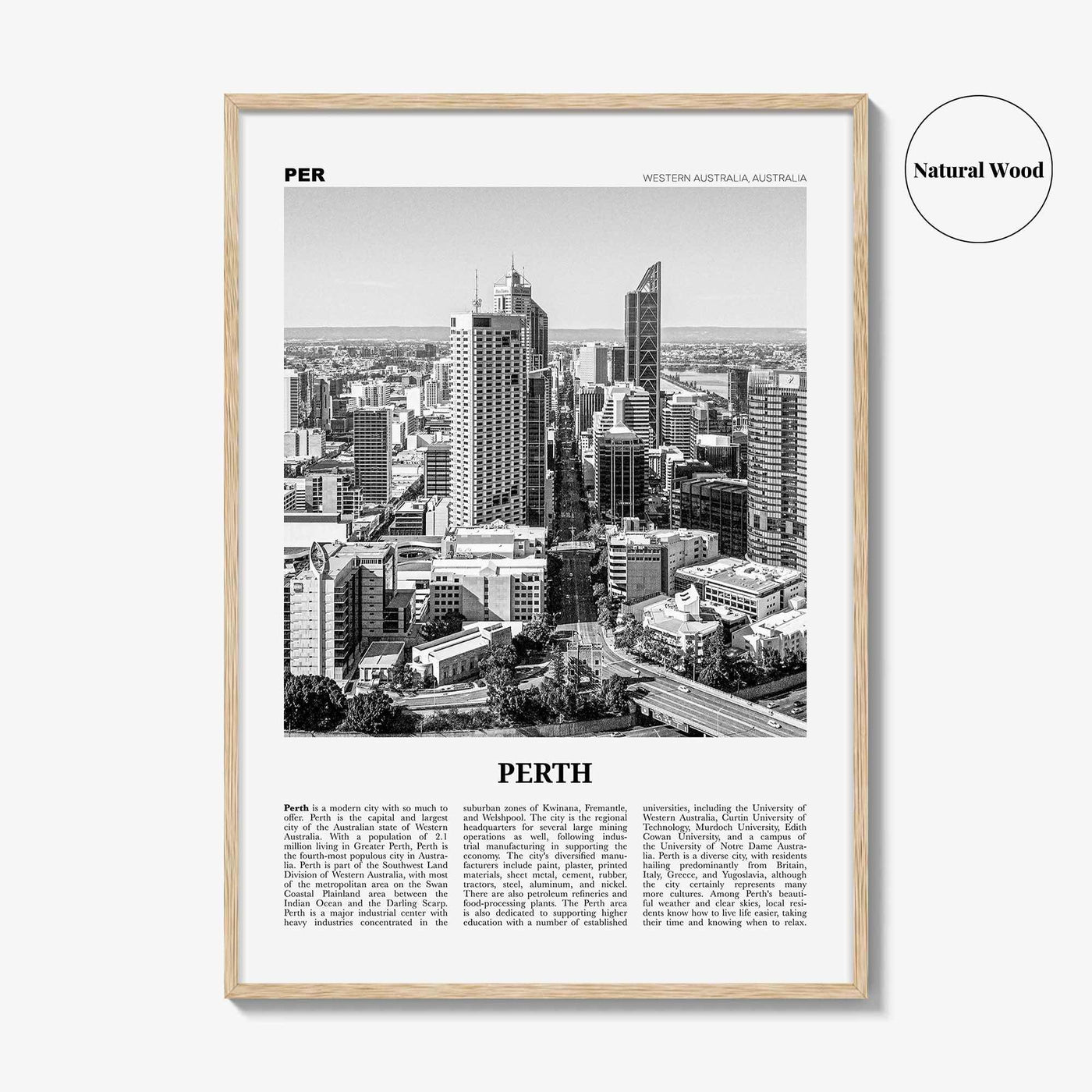 Perth Print Black and White, Perth Wall Art, Perth Poster, Perth Photo, Perth Wall Decor, City Print, Western Australia, Oceania