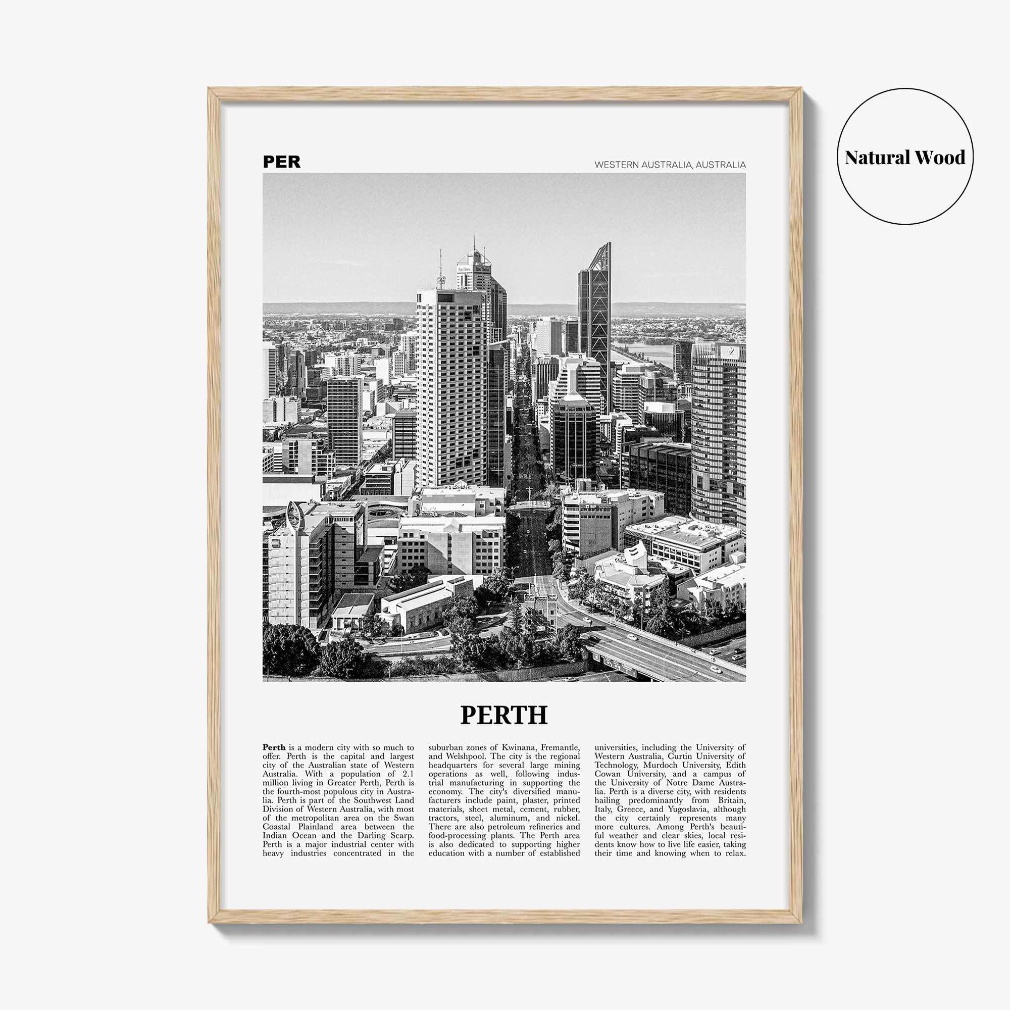 Perth Print Black and White, Perth Wall Art, Perth Poster, Perth Photo, Perth Wall Decor, City Print, Western Australia, Oceania