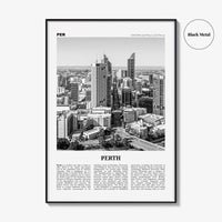 Perth Print Black and White, Perth Wall Art, Perth Poster, Perth Photo, Perth Wall Decor, City Print, Western Australia, Oceania