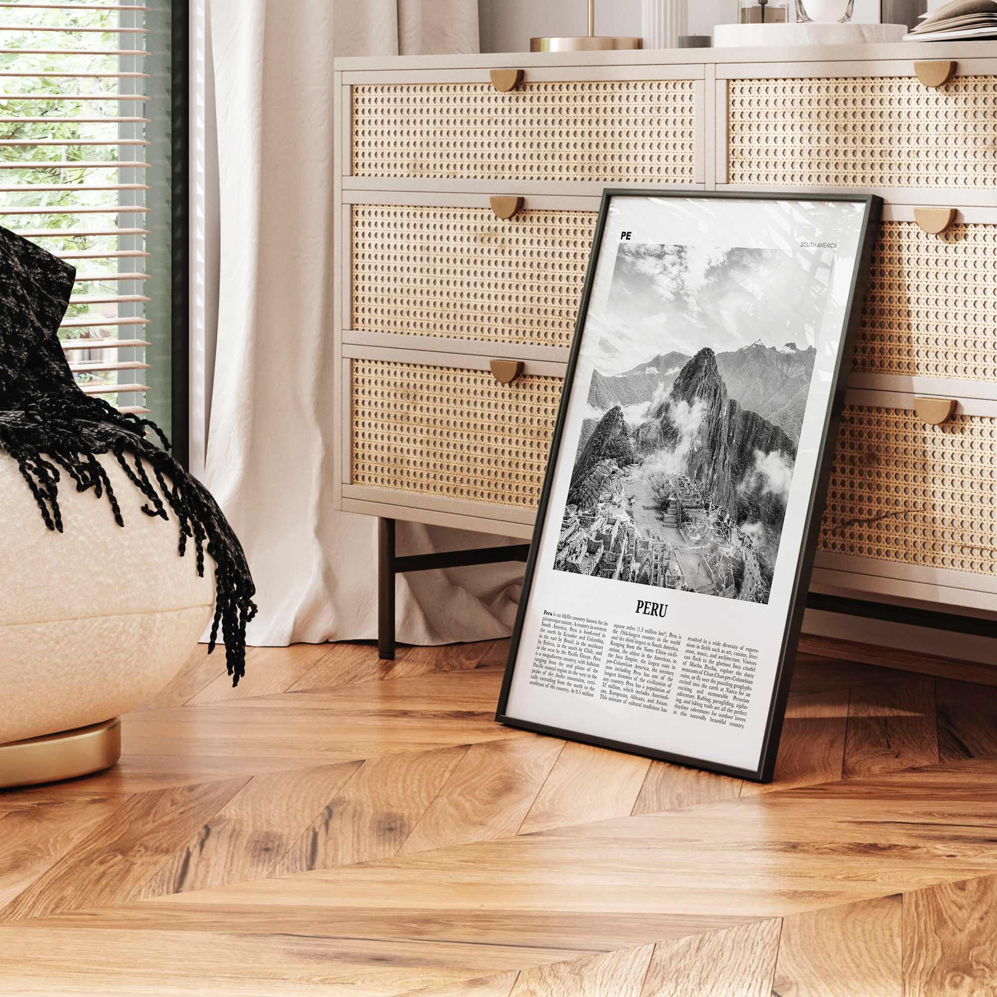 Peru Print Black and White No 1, Peru Wall Art, Peru Poster, Peru Photo, Peru Wall Decor, Country Art Print, República del Perú