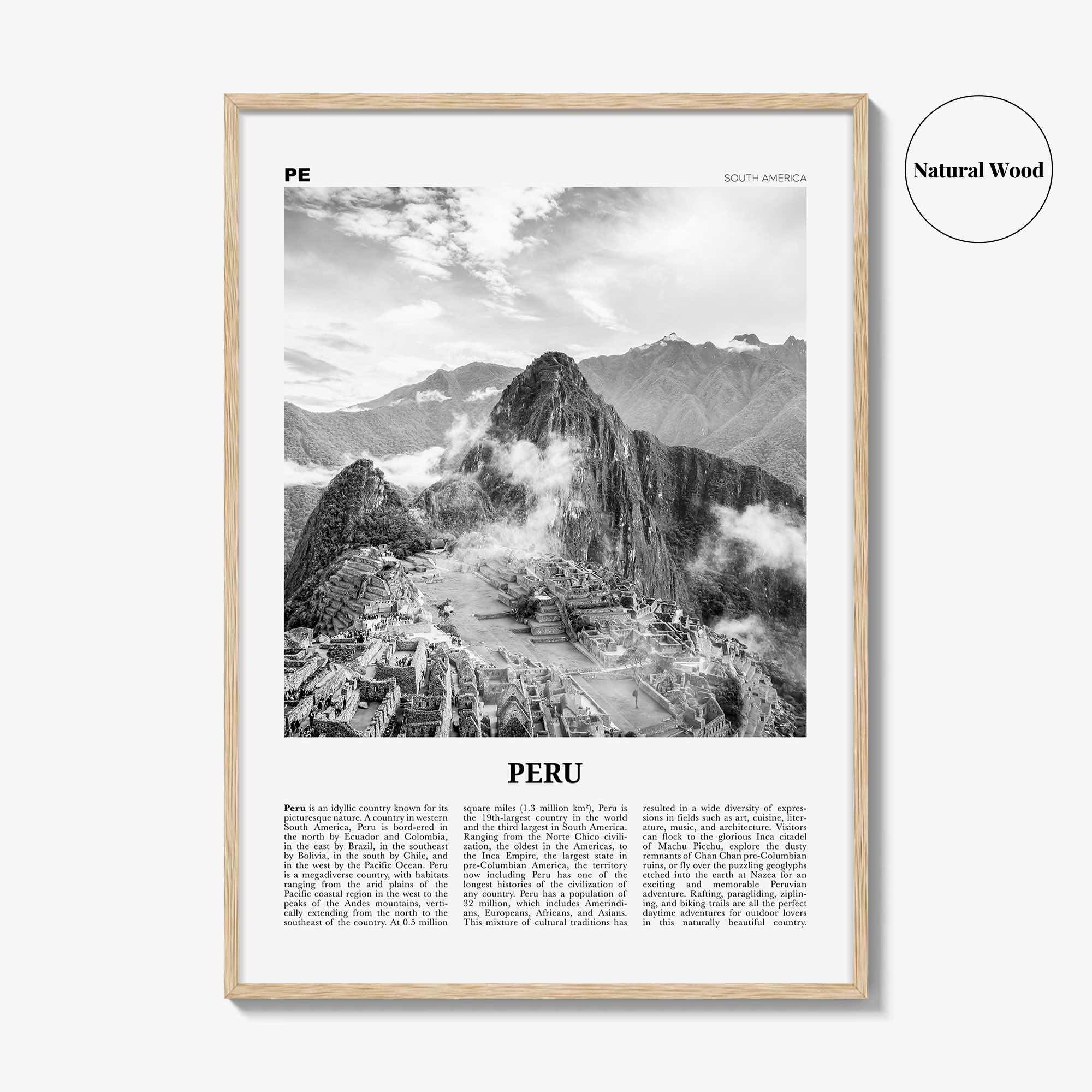 Peru Print Black and White No 1, Peru Wall Art, Peru Poster, Peru Photo, Peru Wall Decor, Country Art Print, República del Perú