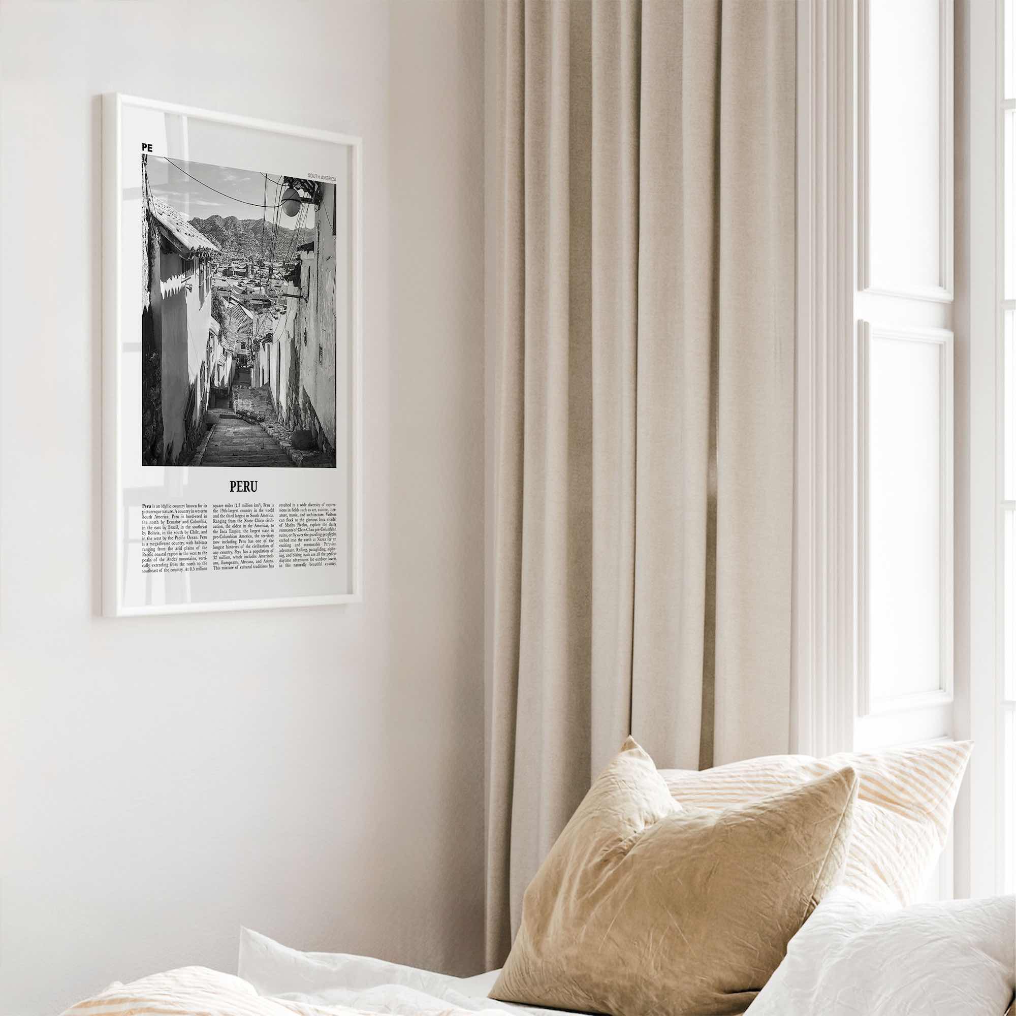 Peru Print Black and White No 2, Peru Wall Art, Peru Poster, Peru Photo, Peru Wall Decor, Country Art Print, República del Perú, America