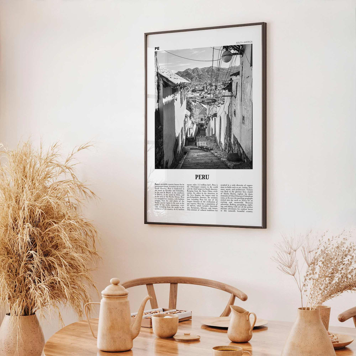 Peru Print Black and White No 2, Peru Wall Art, Peru Poster, Peru Photo, Peru Wall Decor, Country Art Print, República del Perú, America