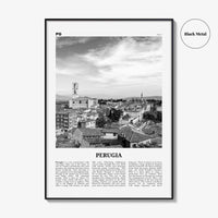 Perugia Print Black and White, Perugia  Wall Art, Perugia Poster,  Perugia Photo, Perugia Wall Décor, Perugia Map, Italy