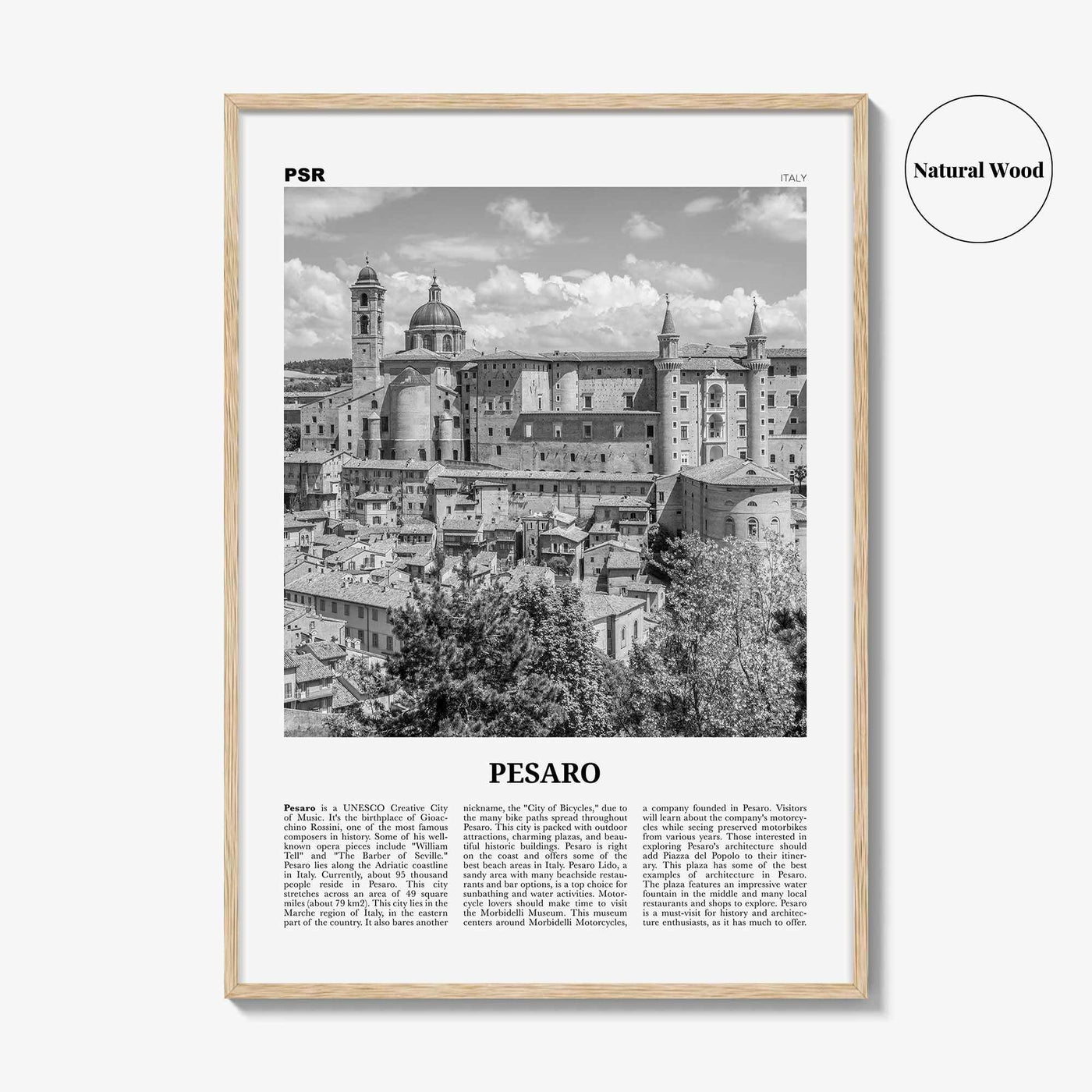 Pesaro Print Black and White, Pesaro Wall Art, Pesaro Poster, Pesaro Photo, Pesaro Wall Décor, Pesaro Map, Italy