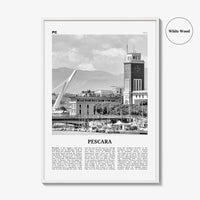 Pescara Print Black and White, Pescara Wall Art, Pescara Poster, Pescara Photo, Pescara Wall Décor, Pescara Map, Italy