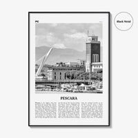 Pescara Print Black and White, Pescara Wall Art, Pescara Poster, Pescara Photo, Pescara Wall Décor, Pescara Map, Italy
