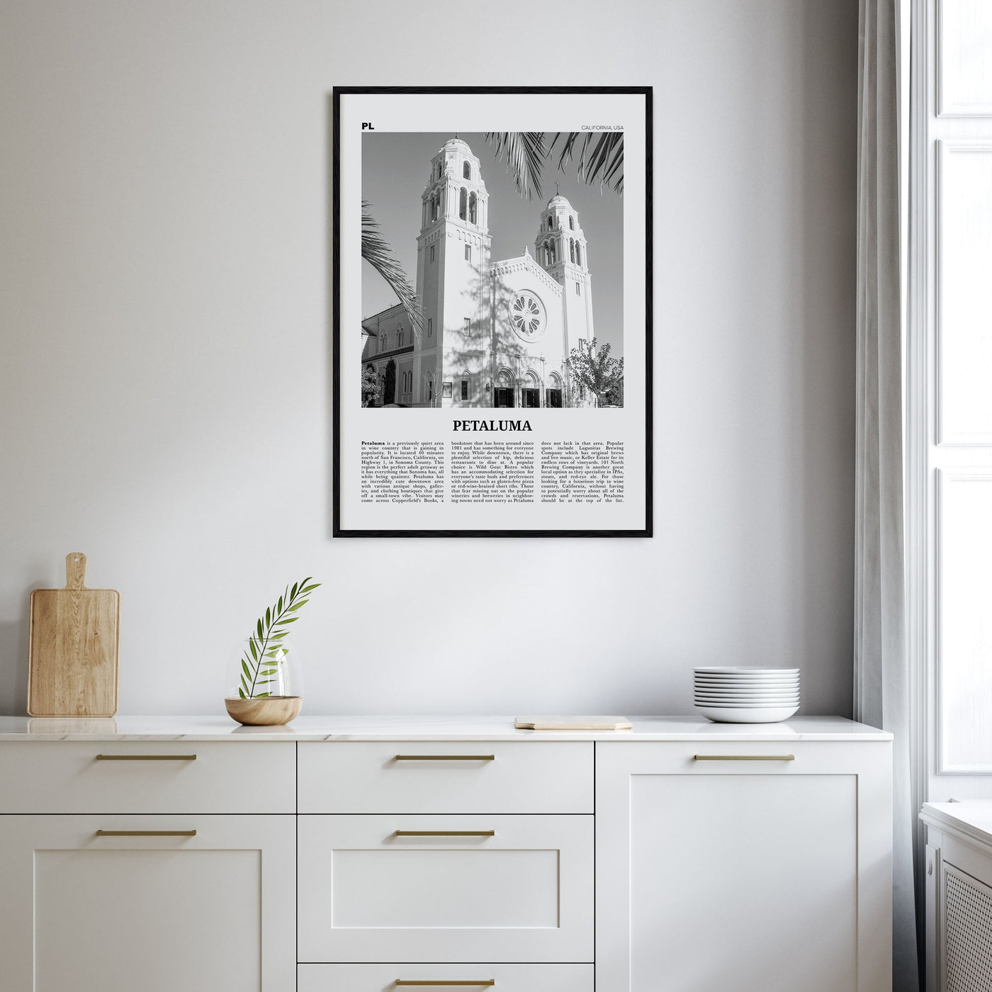 Petaluma Travel B&W Poster