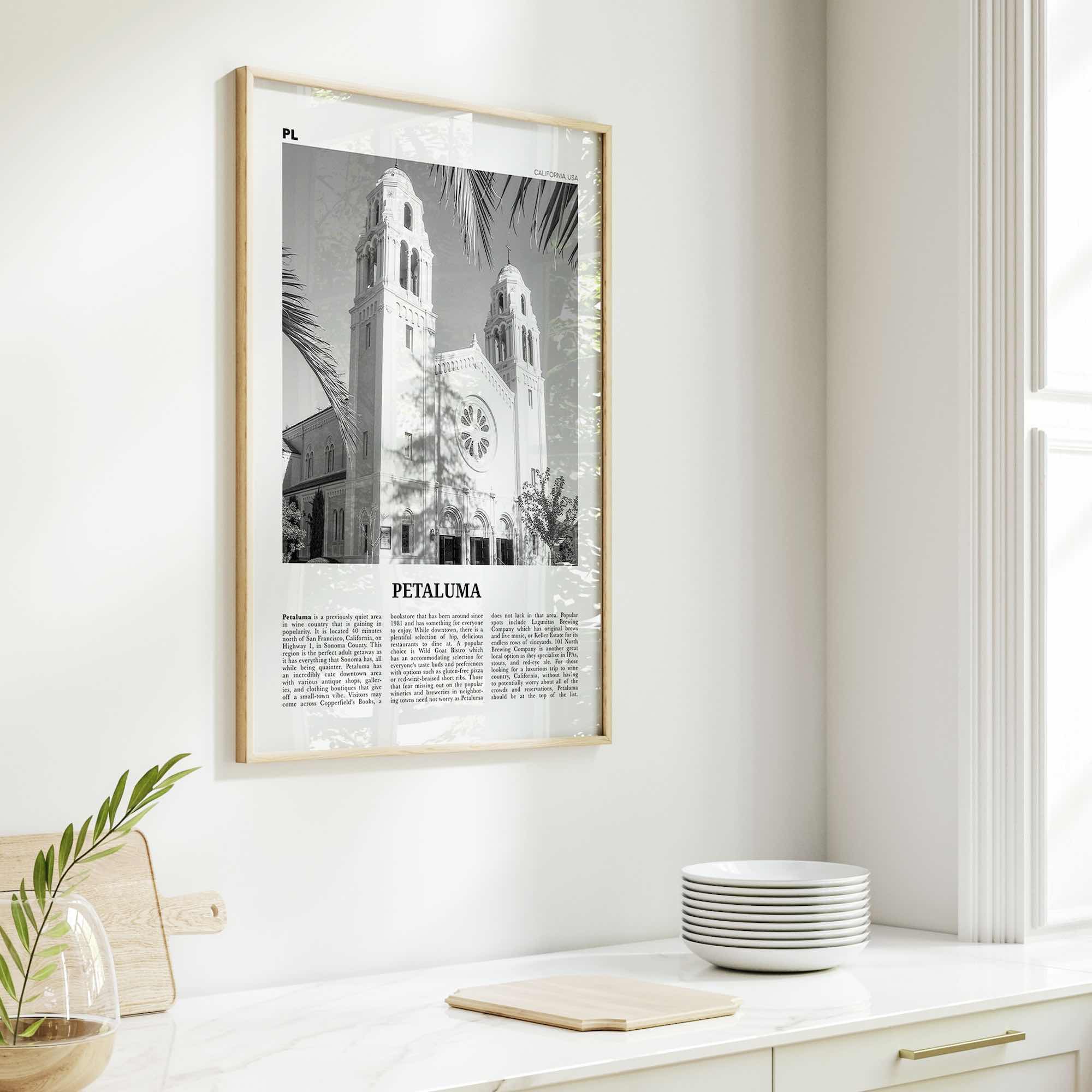 Petaluma Print Black and White, Petaluma Wall Art, Petaluma Poster, Petaluma Photo, Petaluma Wall Décor, California, USA, United States
