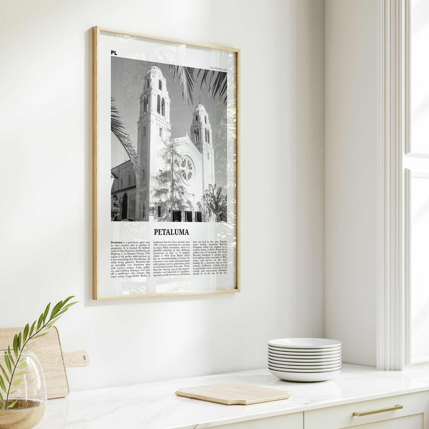 Petaluma Print Black and White, Petaluma Wall Art, Petaluma Poster, Petaluma Photo, Petaluma Wall Décor, California, USA, United States