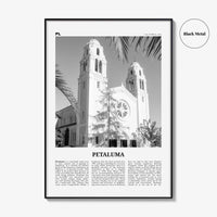 Petaluma Print Black and White, Petaluma Wall Art, Petaluma Poster, Petaluma Photo, Petaluma Wall Décor, California, USA, United States
