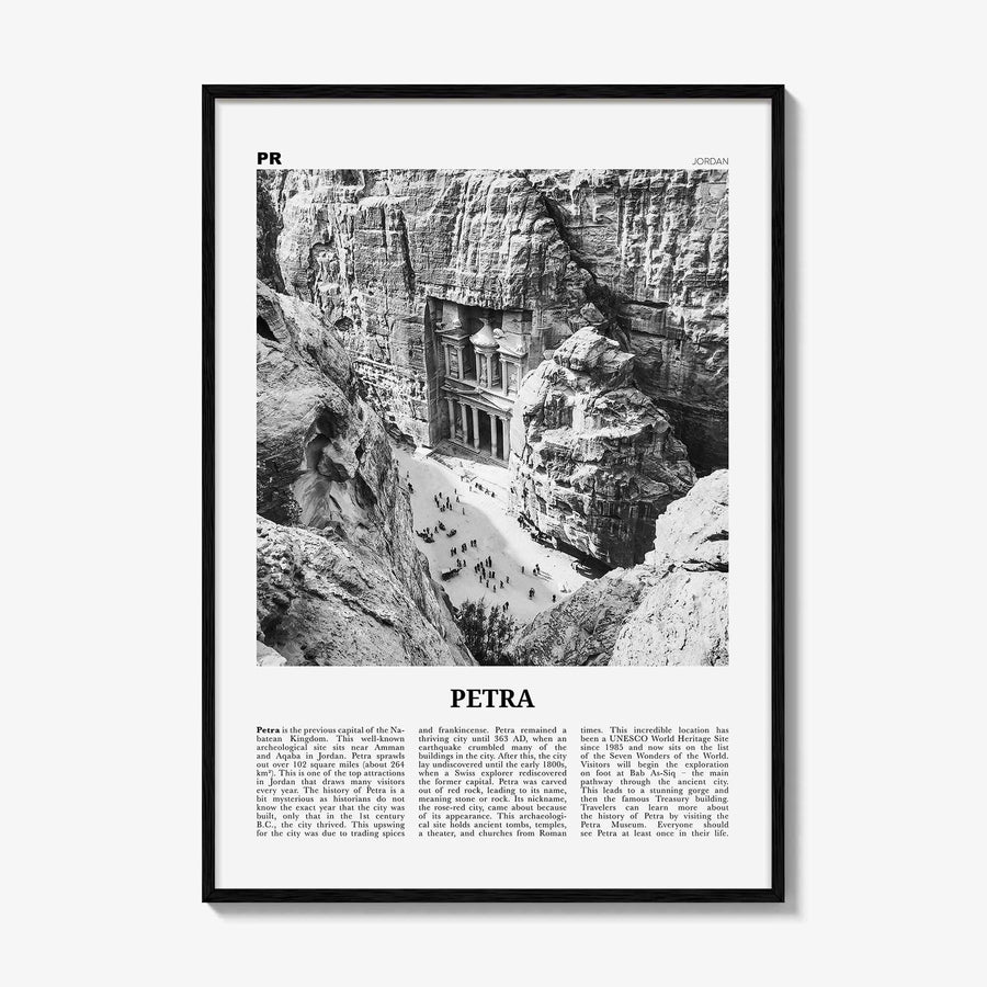 Petra Print Black and White, Petra Wall Art, Petra Poster, Petra Photo, Petra Wall Décor, Petra Map, Jordan
