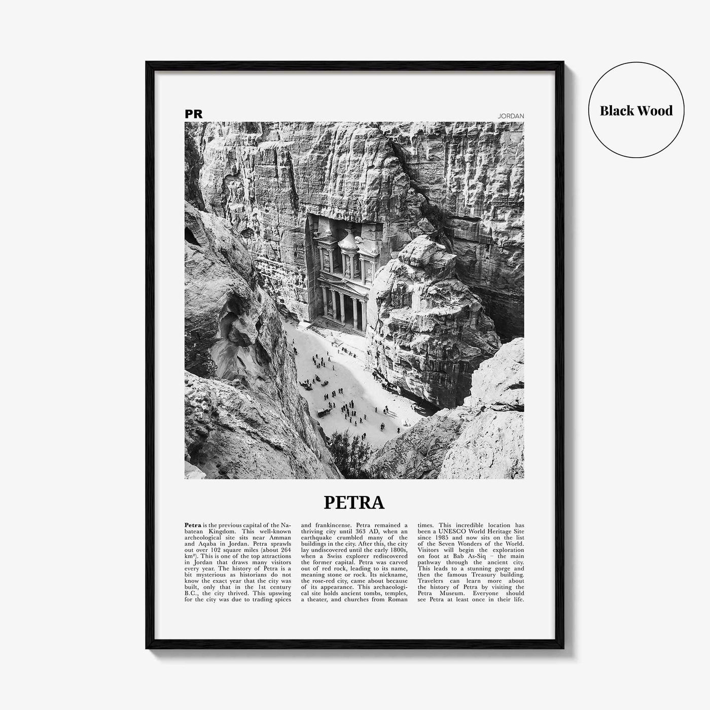 Petra Print Black and White, Petra Wall Art, Petra Poster, Petra Photo, Petra Wall Décor, Petra Map, Jordan