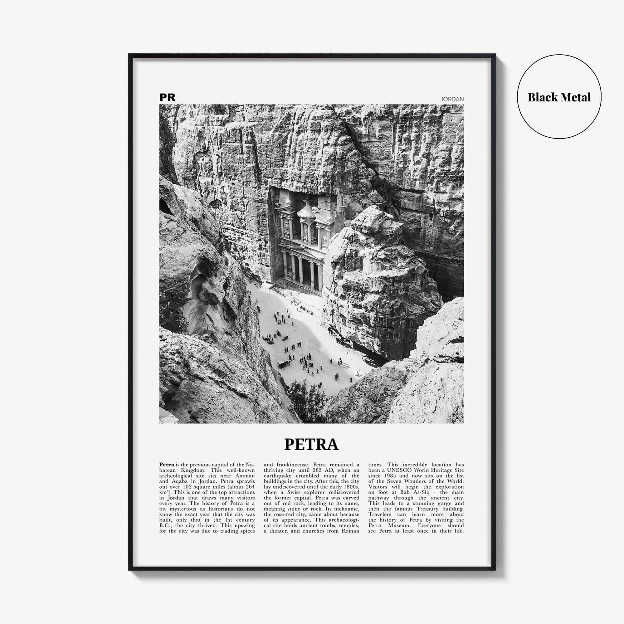 Petra Print Black and White, Petra Wall Art, Petra Poster, Petra Photo, Petra Wall Décor, Petra Map, Jordan