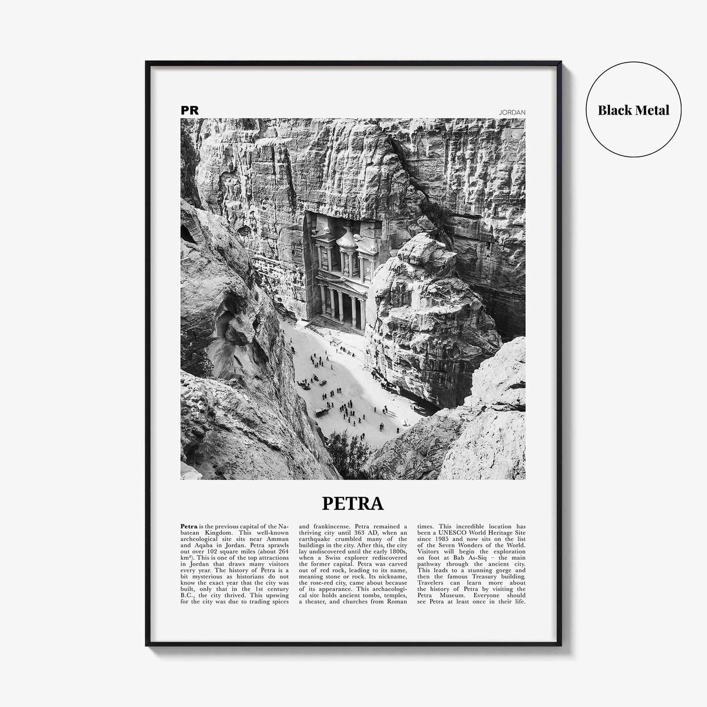 Petra Print Black and White, Petra Wall Art, Petra Poster, Petra Photo, Petra Wall Décor, Petra Map, Jordan