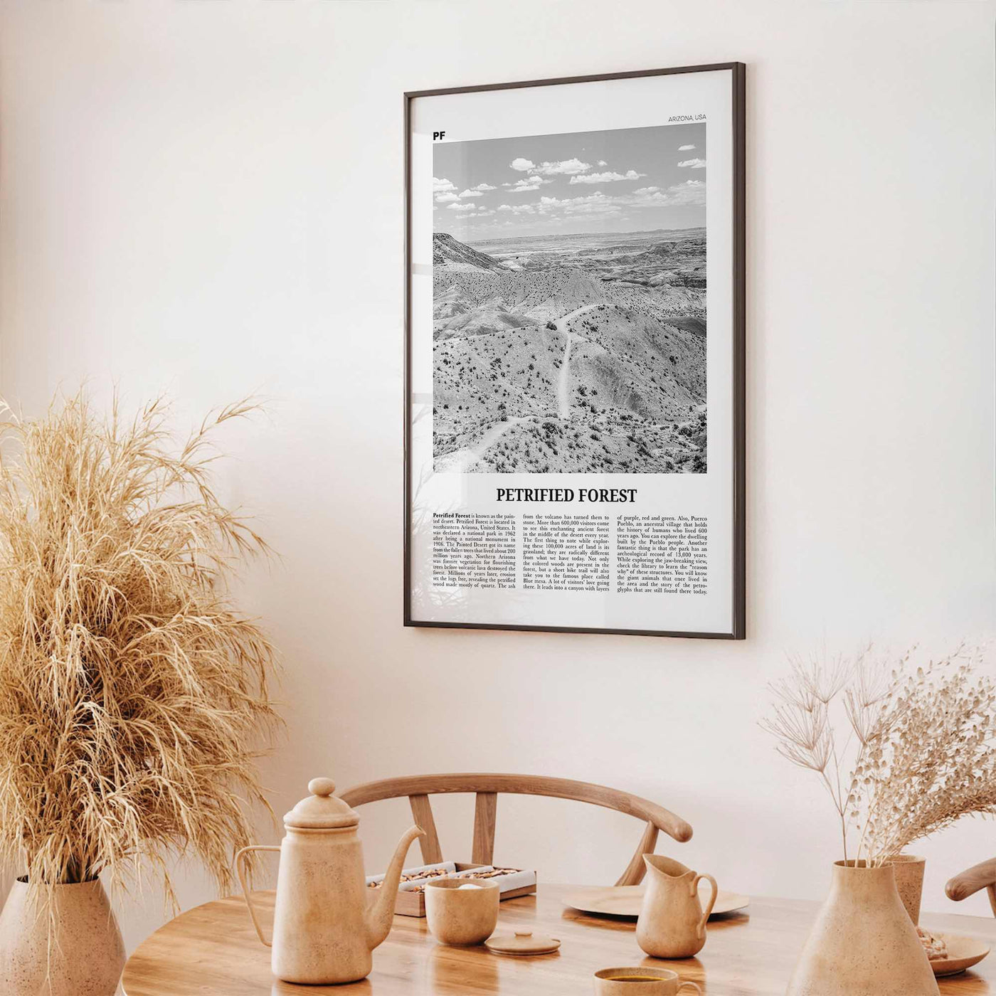 Petrified Forest National Park Print Black and White, Petrified Forest Wall Art, Petrified Forest Poster, Petrified Forest, Arizona, USA