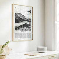 Peyto Lake Print Black and White, Peyto Lake Wall Art, Peyto Lake Poster, Peyto Lake Photo, Peyto Lake Wall Décor, Alberta, Canada