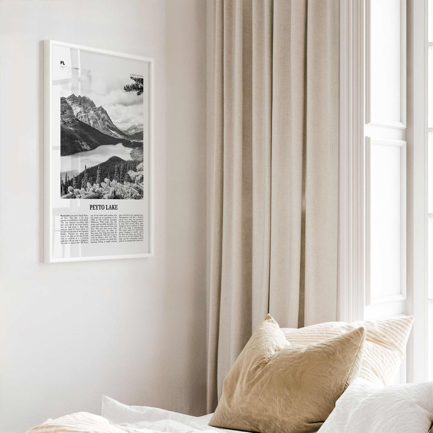 Peyto Lake Print Black and White, Peyto Lake Wall Art, Peyto Lake Poster, Peyto Lake Photo, Peyto Lake Wall Décor, Alberta, Canada