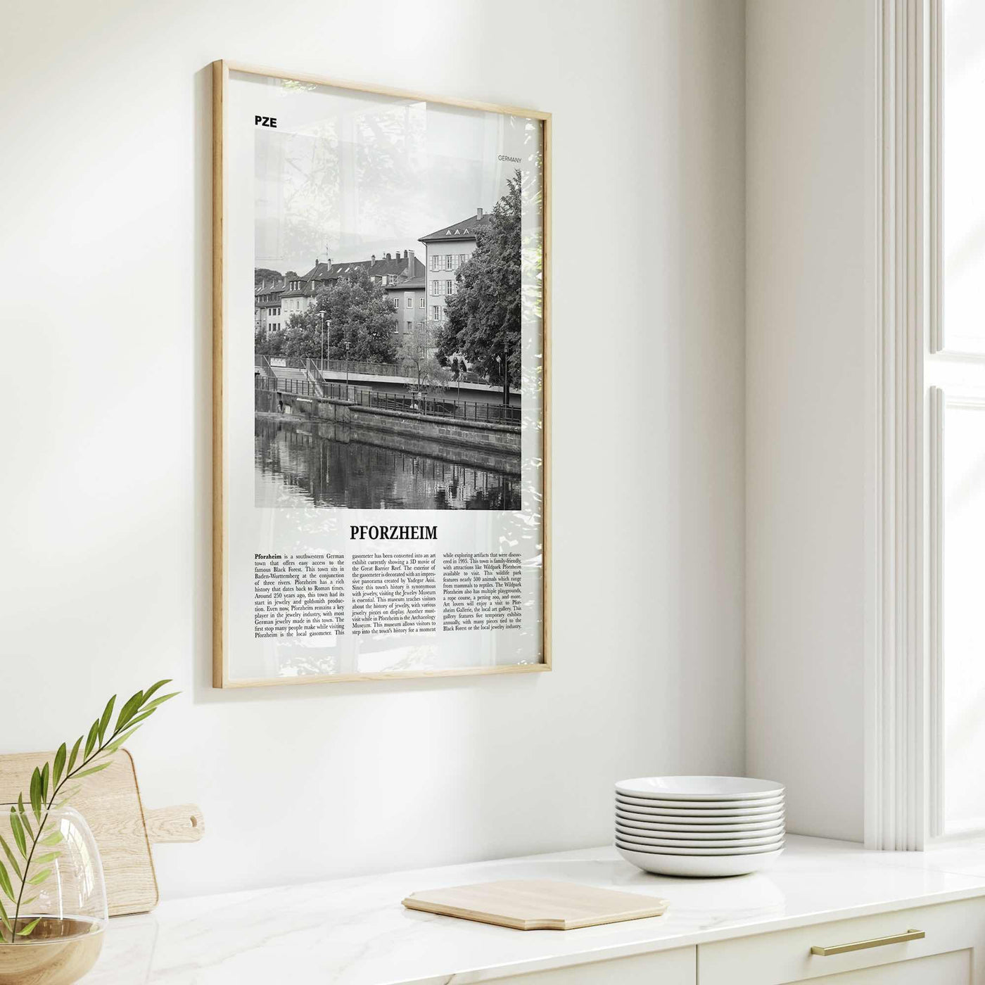 Pforzheim Print Black and White, Pforzheim Wall Art, Pforzheim Poster, Pforzheim Photo, Pforzheim Wall Décor, Pforzheim Map, Germany