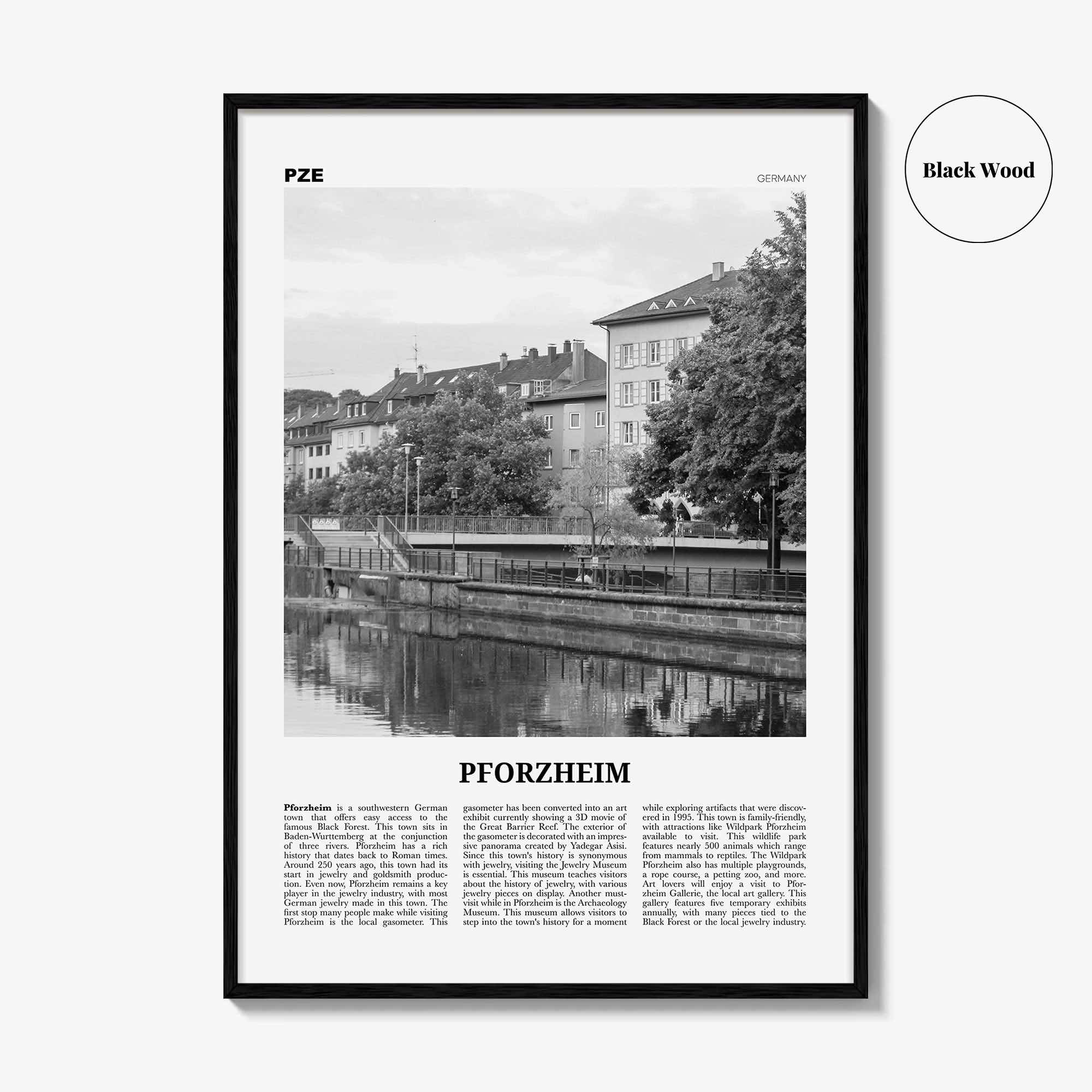 Pforzheim Print Black and White, Pforzheim Wall Art, Pforzheim Poster, Pforzheim Photo, Pforzheim Wall Décor, Pforzheim Map, Germany