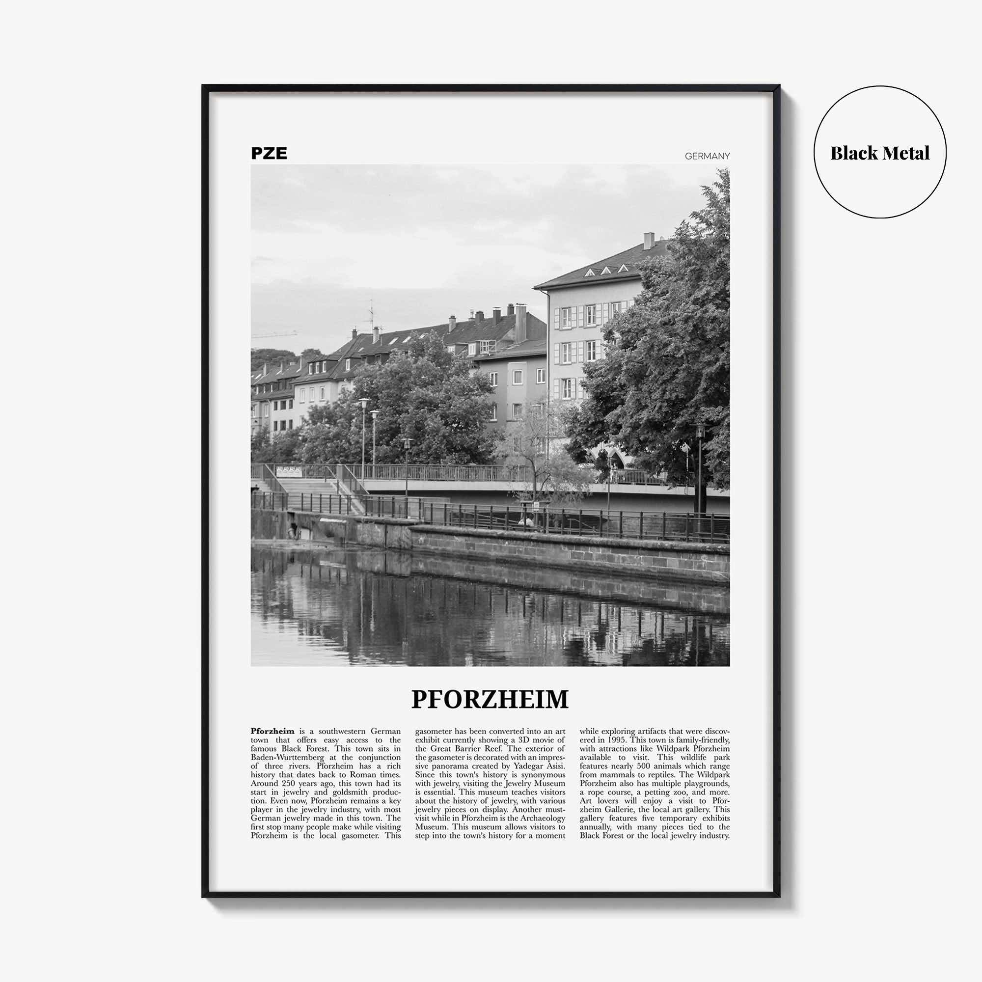 Pforzheim Print Black and White, Pforzheim Wall Art, Pforzheim Poster, Pforzheim Photo, Pforzheim Wall Décor, Pforzheim Map, Germany