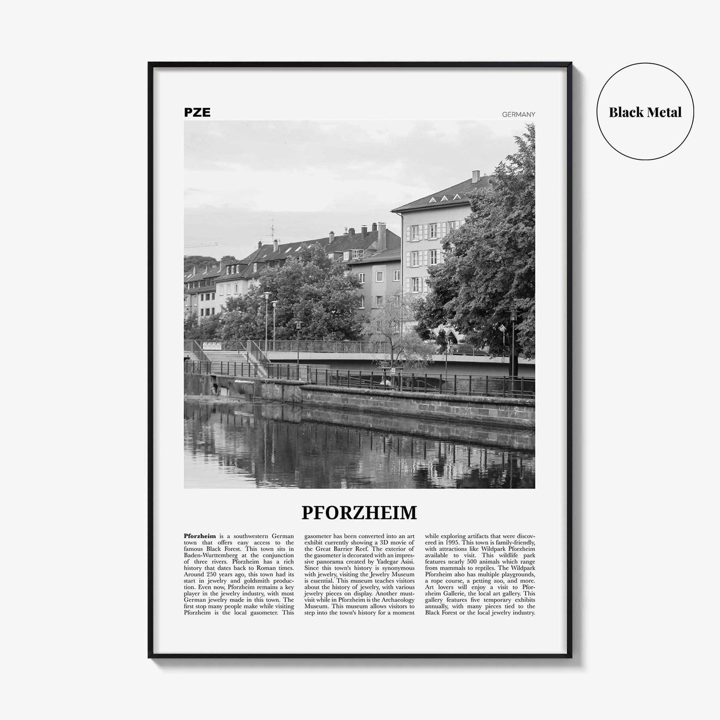 Pforzheim Print Black and White, Pforzheim Wall Art, Pforzheim Poster, Pforzheim Photo, Pforzheim Wall Décor, Pforzheim Map, Germany