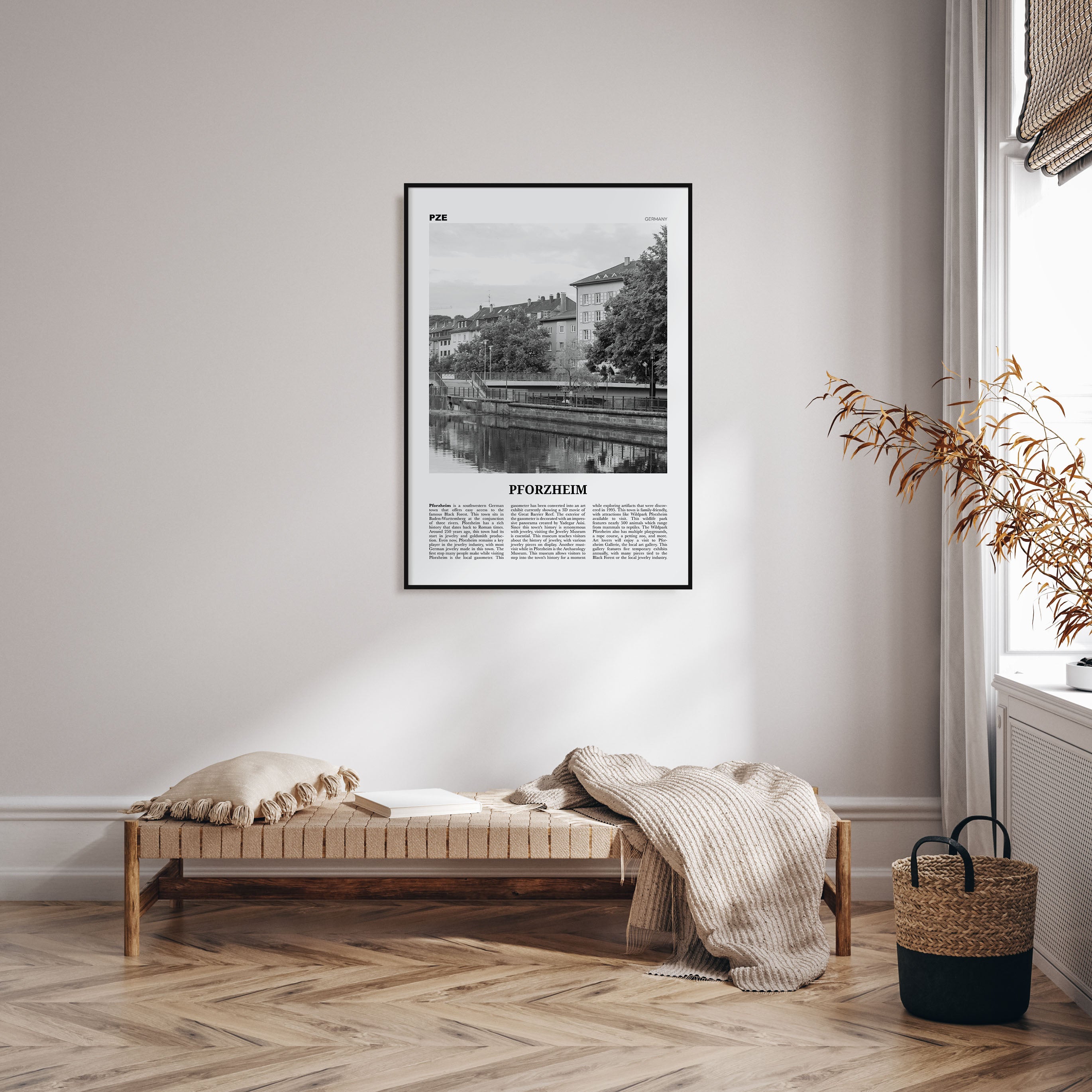 Pforzheim Travel B&W Poster