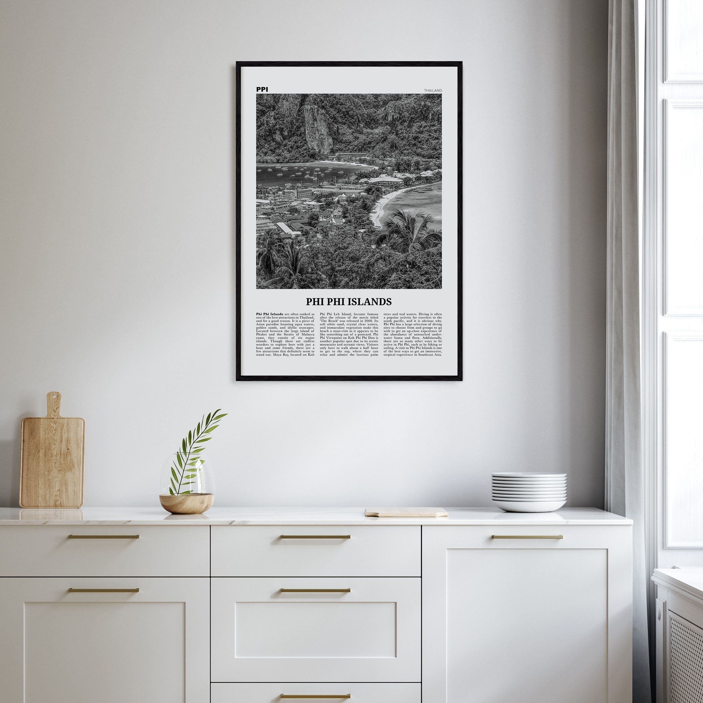 Phi Phi Islands Travel B&W Poster