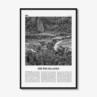 Phi Phi Islands Print Black and White, Phi Phi Islands Wall Art, Phi Phi Islands Poster, Phi Phi Islands Photo, Thailand