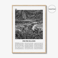 Phi Phi Islands Print Black and White, Phi Phi Islands Wall Art, Phi Phi Islands Poster, Phi Phi Islands Photo, Thailand