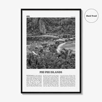 Phi Phi Islands Print Black and White, Phi Phi Islands Wall Art, Phi Phi Islands Poster, Phi Phi Islands Photo, Thailand