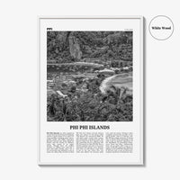 Phi Phi Islands Print Black and White, Phi Phi Islands Wall Art, Phi Phi Islands Poster, Phi Phi Islands Photo, Thailand