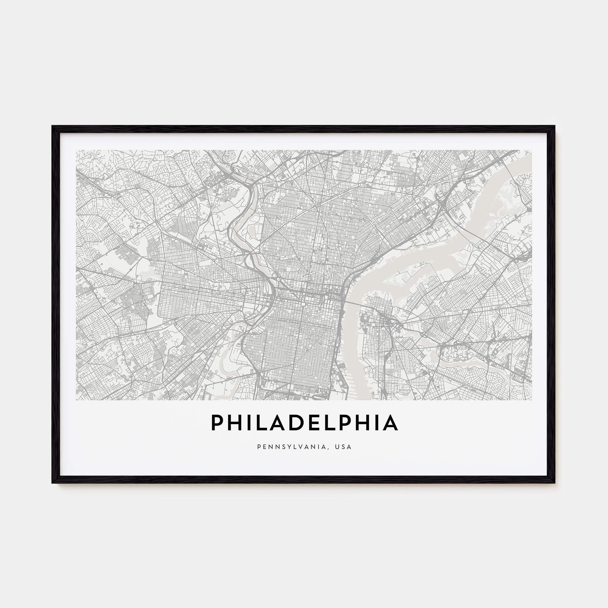 Philadelphia Map Landscape Poster