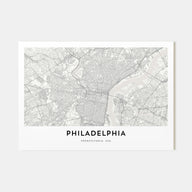 Philadelphia Map Landscape Poster