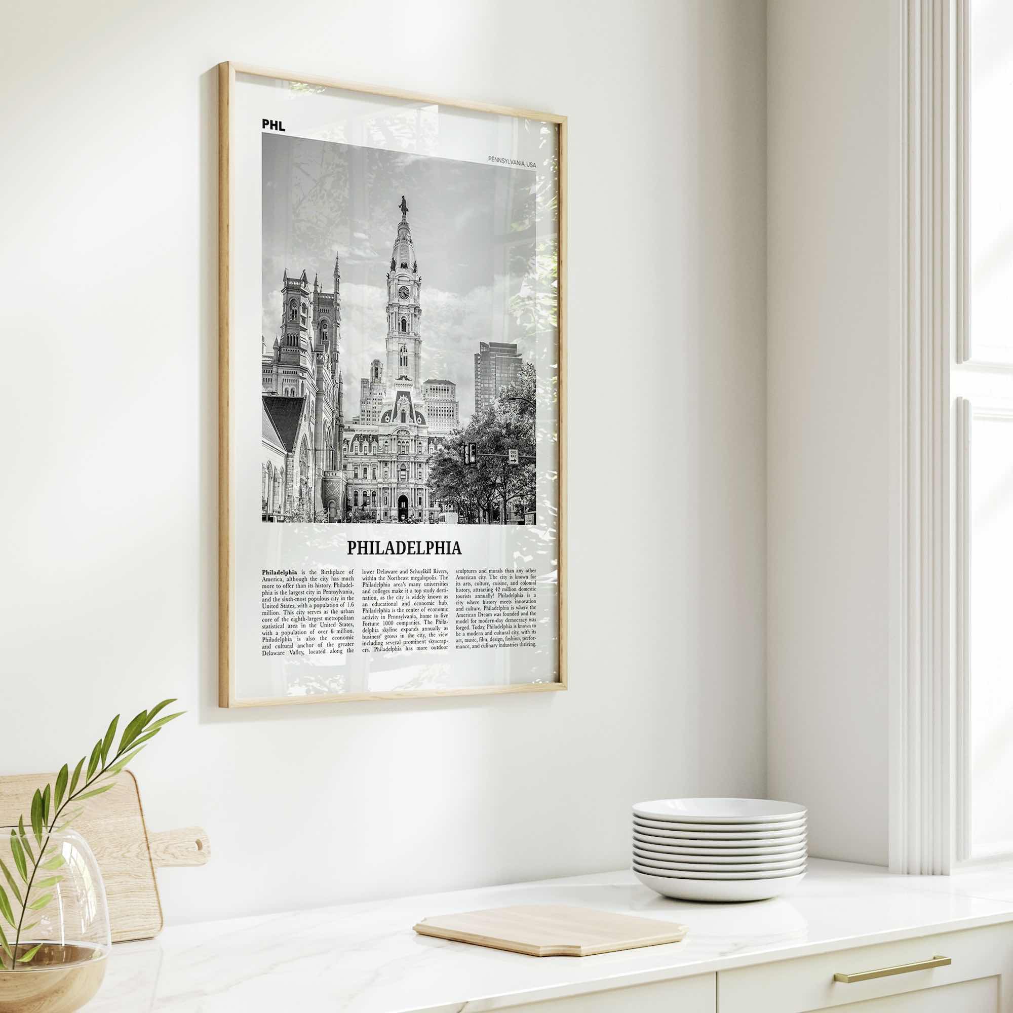 Philadelphia Print Black and White No 1, Philadelphia Wall Art, Philadelphia Poster, Philadelphia, Pennsylvania, USA United States