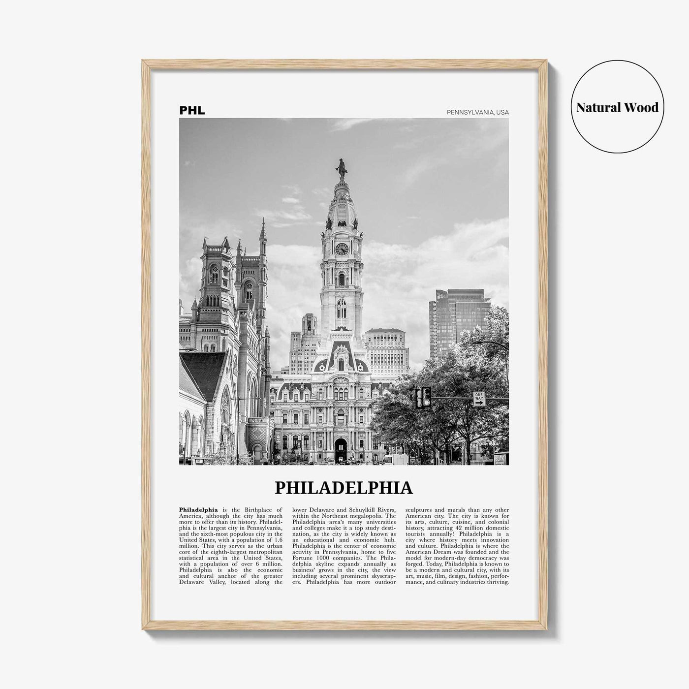 Philadelphia Print Black and White No 1, Philadelphia Wall Art, Philadelphia Poster, Philadelphia, Pennsylvania, USA United States