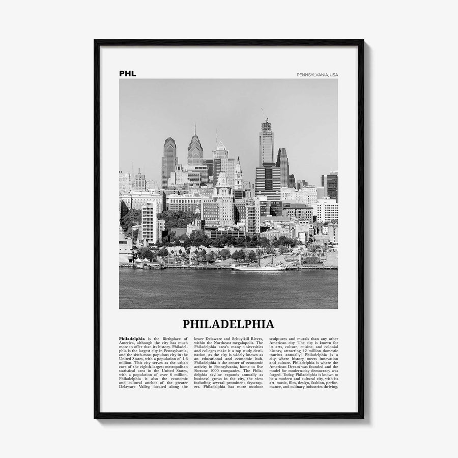 Philadelphia Print Black and White No 2, Philadelphia Wall Art, Philadelphia Poster, Philadelphia, Pennsylvania, USA United States