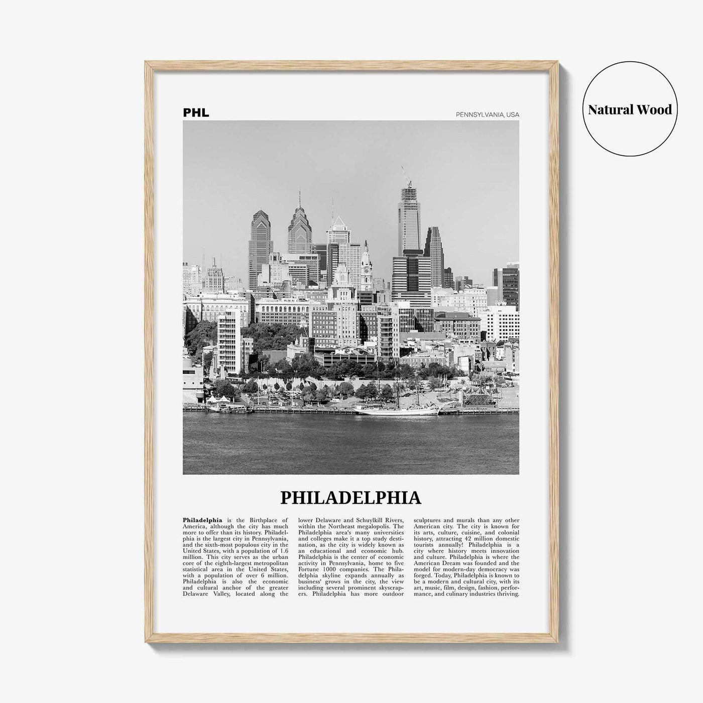 Philadelphia Print Black and White No 2, Philadelphia Wall Art, Philadelphia Poster, Philadelphia, Pennsylvania, USA United States
