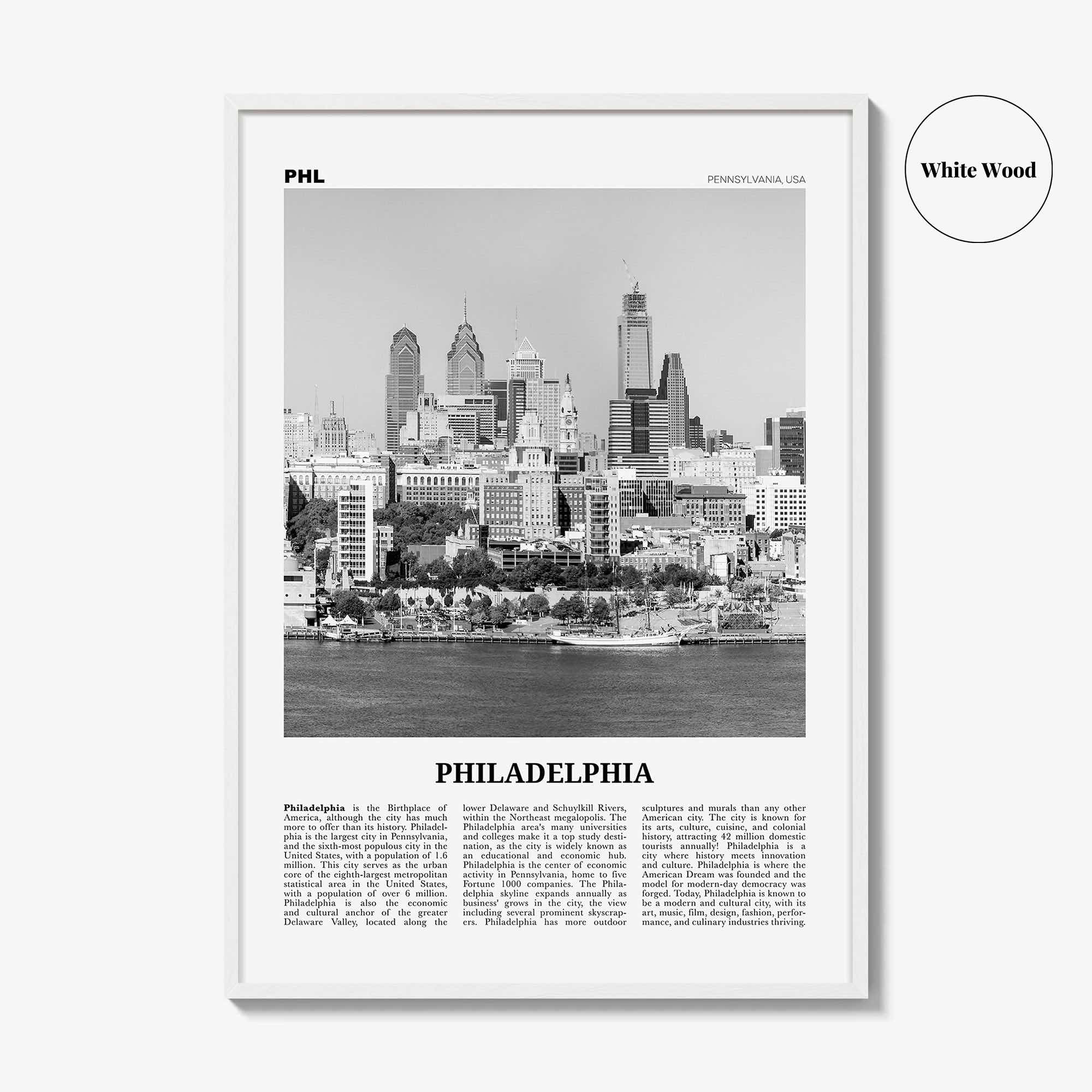 Philadelphia Print Black and White No 2, Philadelphia Wall Art, Philadelphia Poster, Philadelphia, Pennsylvania, USA United States